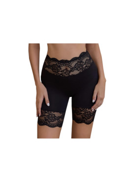 Culotte style legging court en dentelle couleur  noir