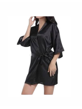 Kimono en satin noir