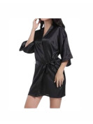 Kimono en satin noir