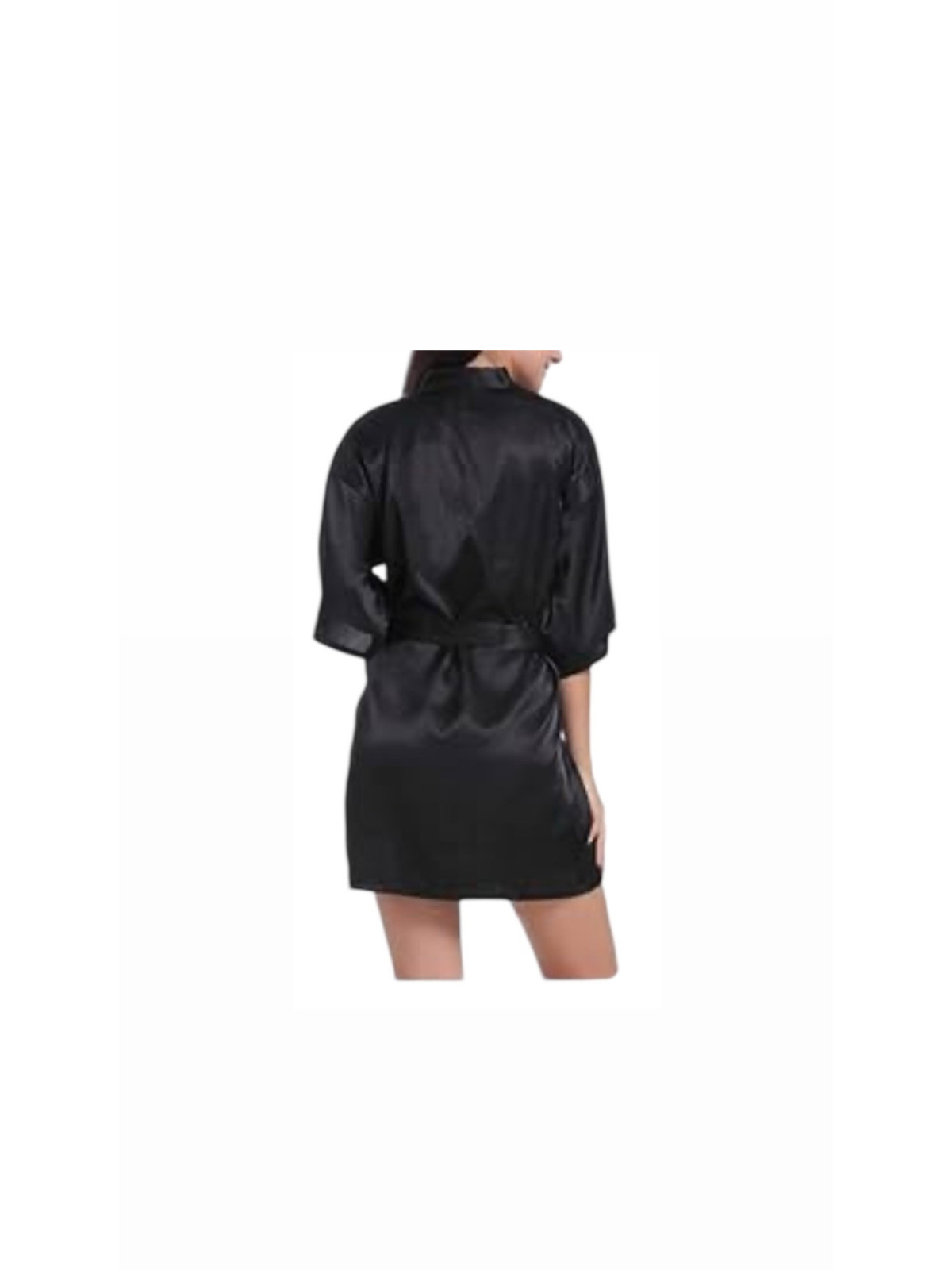 Kimono en satin noir