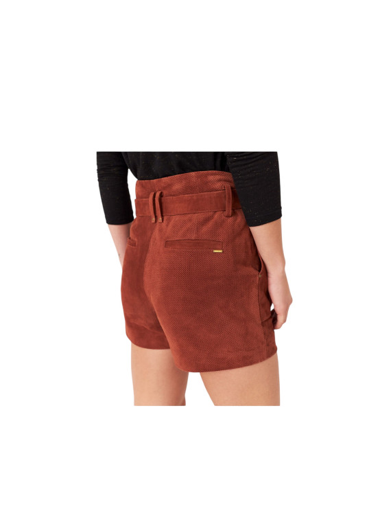 Short en velour couleur marron clair