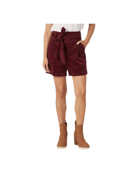 Short en velour couleur rouge bordeaux