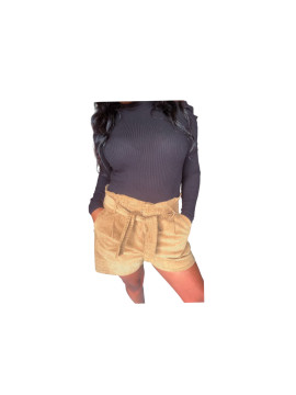 Short en velour couleur kaki