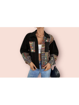 Veste Chemise à Poches Imprimée