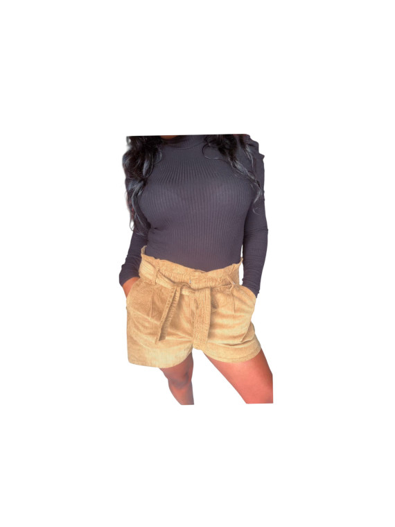 Haut moulant long manche col V  noir