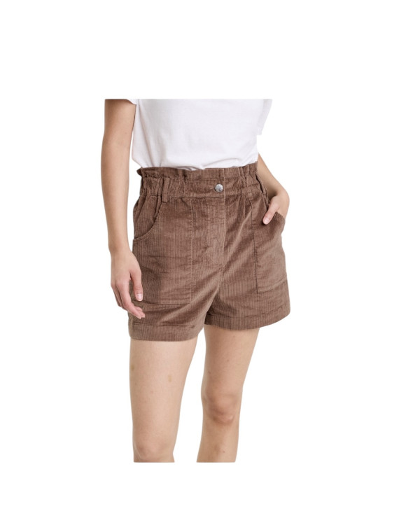 Short en velour couleur marron foncé