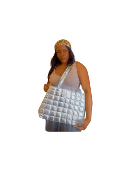 Sac fourre-tout matelassé couleur gris