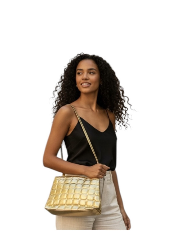 Sac fourre-tout matelassé couleur doré