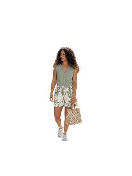 Ensemble haut et short couleur vert blanc