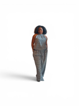 Ensemble d'été sans manches pour femme à imprimé crocodile
