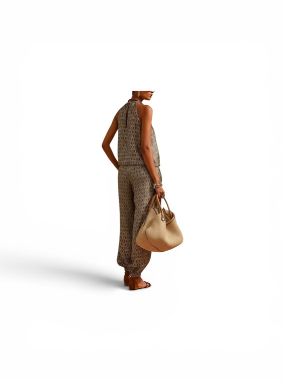 Ensemble d'été sans manches pour femme à imprimé crocodile