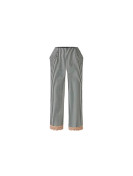 Ensemble de pantalon pour femme printemps-été : gilet fin rayé élégant et tendance avec bordure en dentelle