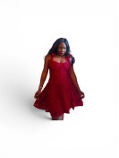 Robe de soirée sirène sans bretelles en satin cintrée à la taille, élégante et romantique, avec floraux