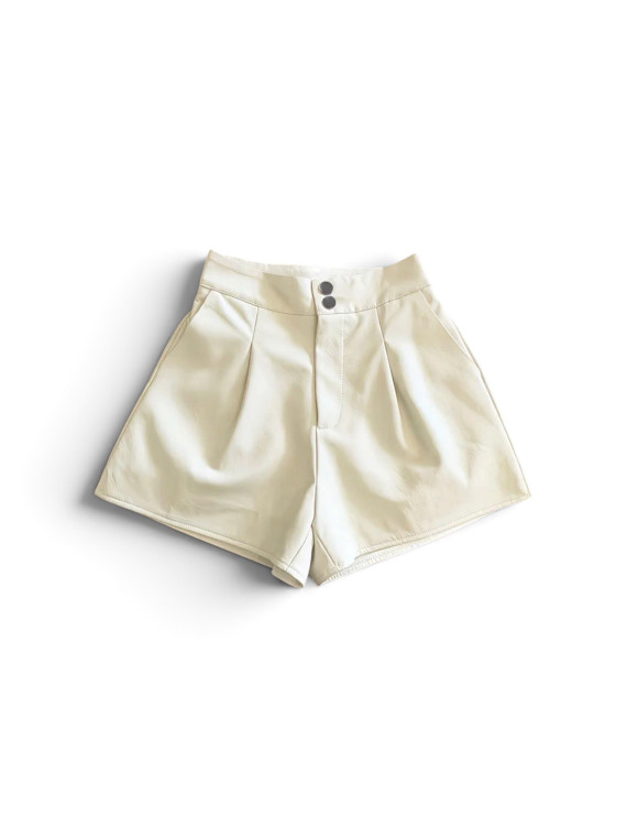 Short cuir couleur blanc