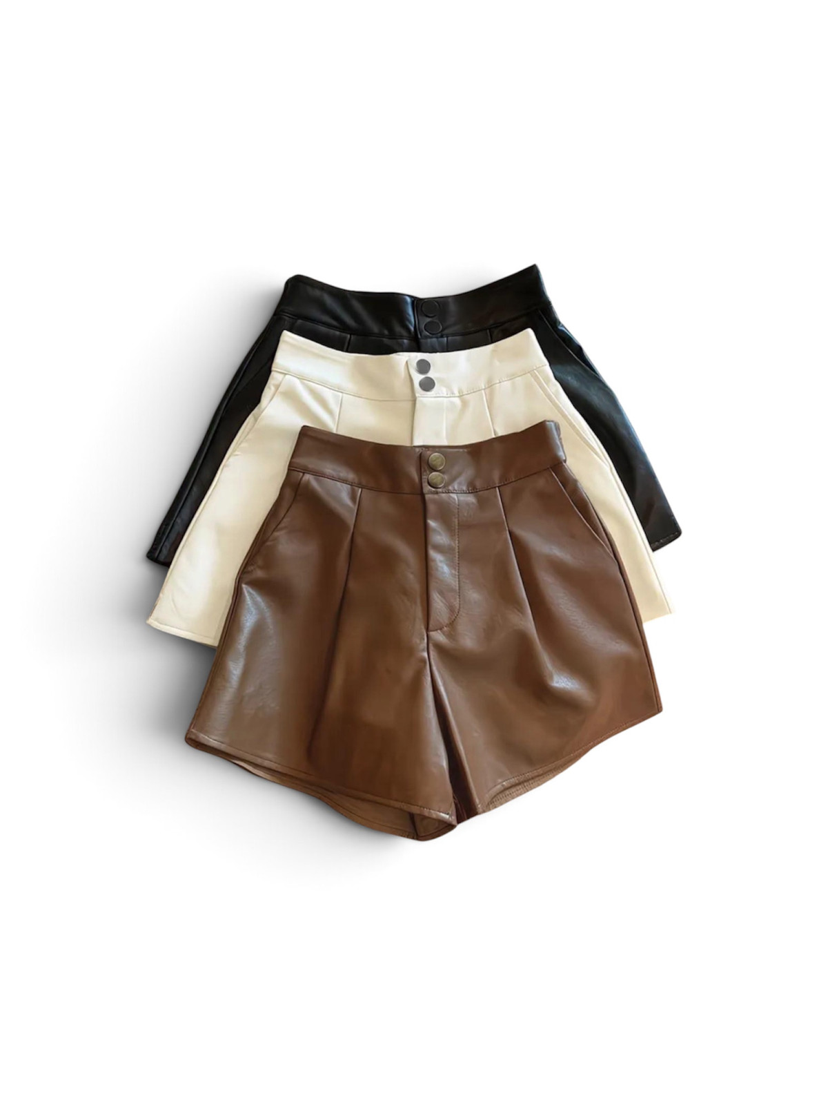 Short cuir couleur blanc