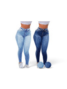 Lots de 2 Pentalon jeans taille haute