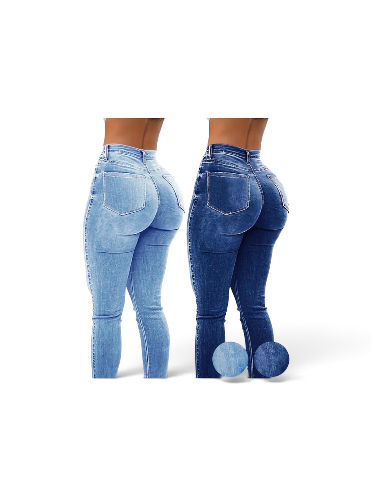Lots de 2 Pentalon jeans taille haute