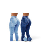 Lots de 2 Pentalon jeans taille haute