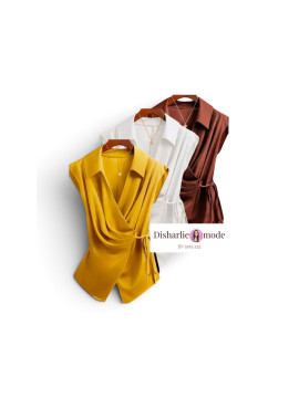 Lots de 3 chemises sans manches couleur marron,jaune ,blanc