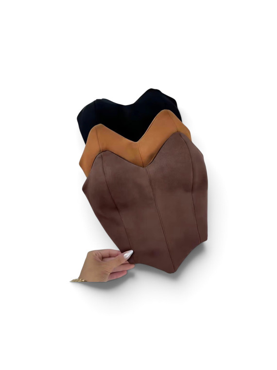 Lots de de 3 hauts sans dos tubulaires couleur marron foncé et clair,et noir