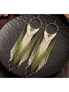 Boucle d’oreille perlées style bohème