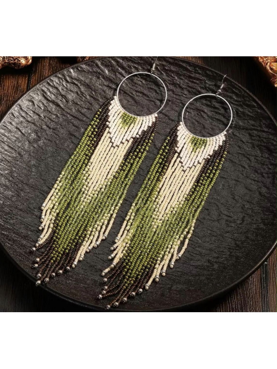 Boucle d’oreille perlées style bohème