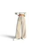 Pantalon cargo taille haute à jambes larges Couleur blanc
