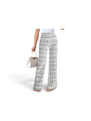 Pantalon à motifs carreaux couleur blanc