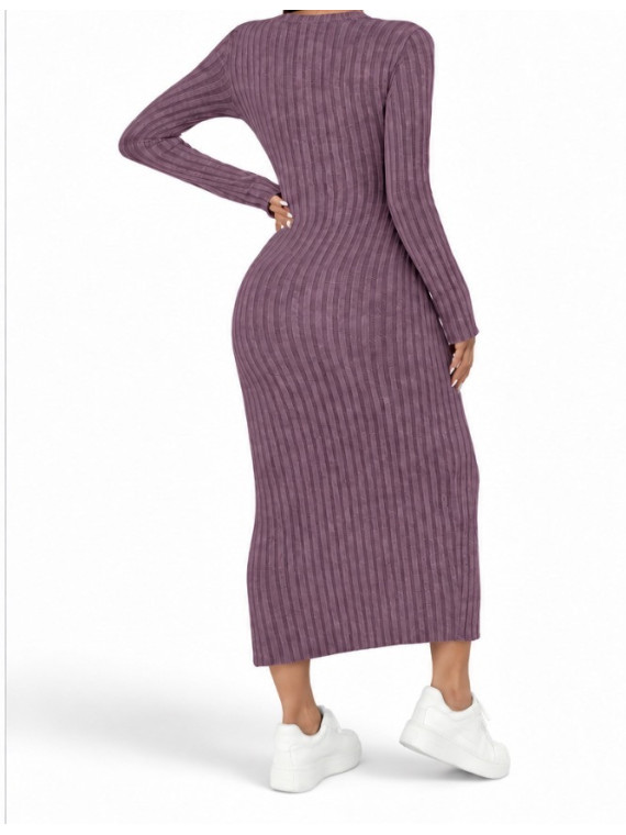 Robe pull longue manches automne hiver couleur Violet