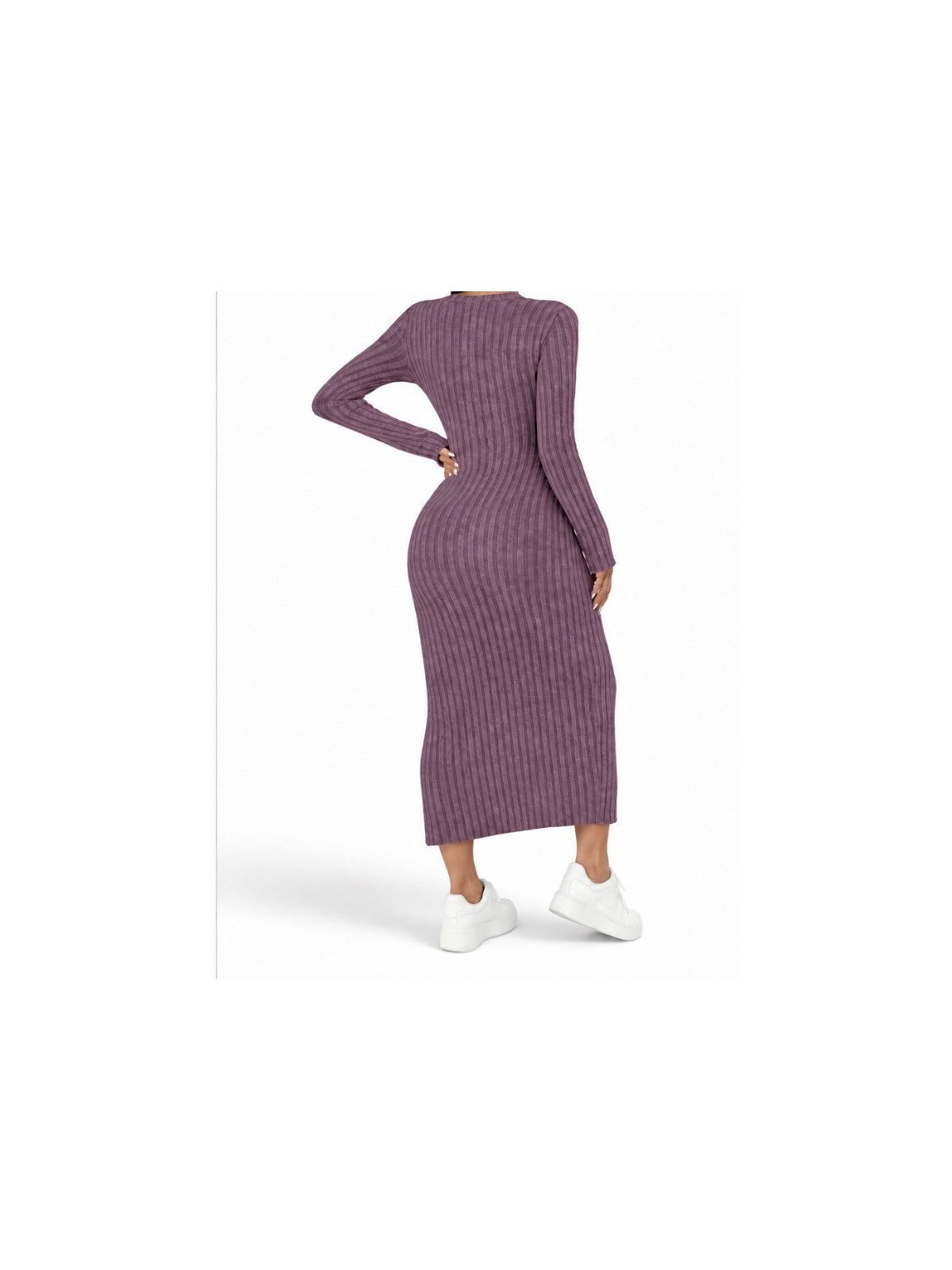 Robe pull longue manches automne hiver couleur Violet