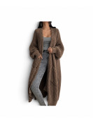 Veste Cardigan décontracté automne hiver couleur Chocolat