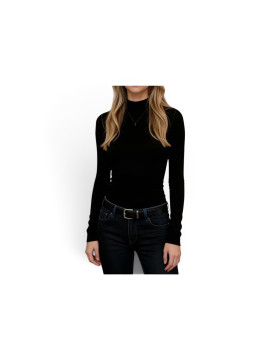 Haut col montante longue manche couleur Noir