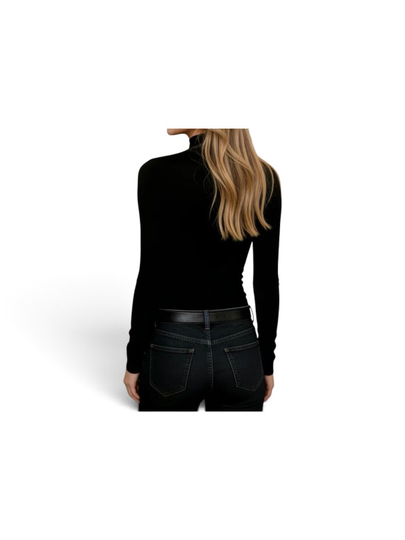 Haut col montante longue manche couleur Noir
