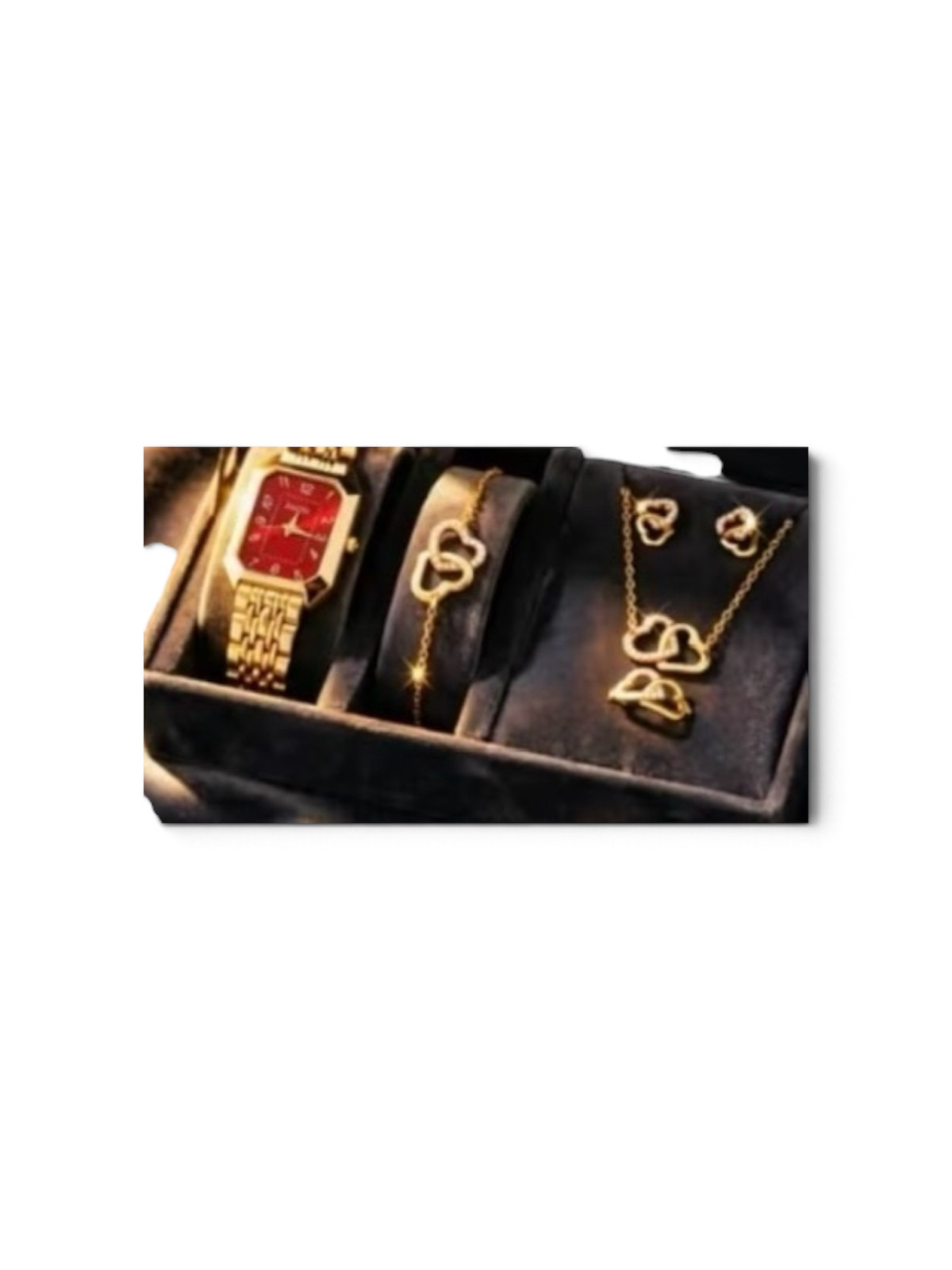 Ensemble bijoux/montre rouge