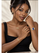 Ensemble bijoux/montre bleu