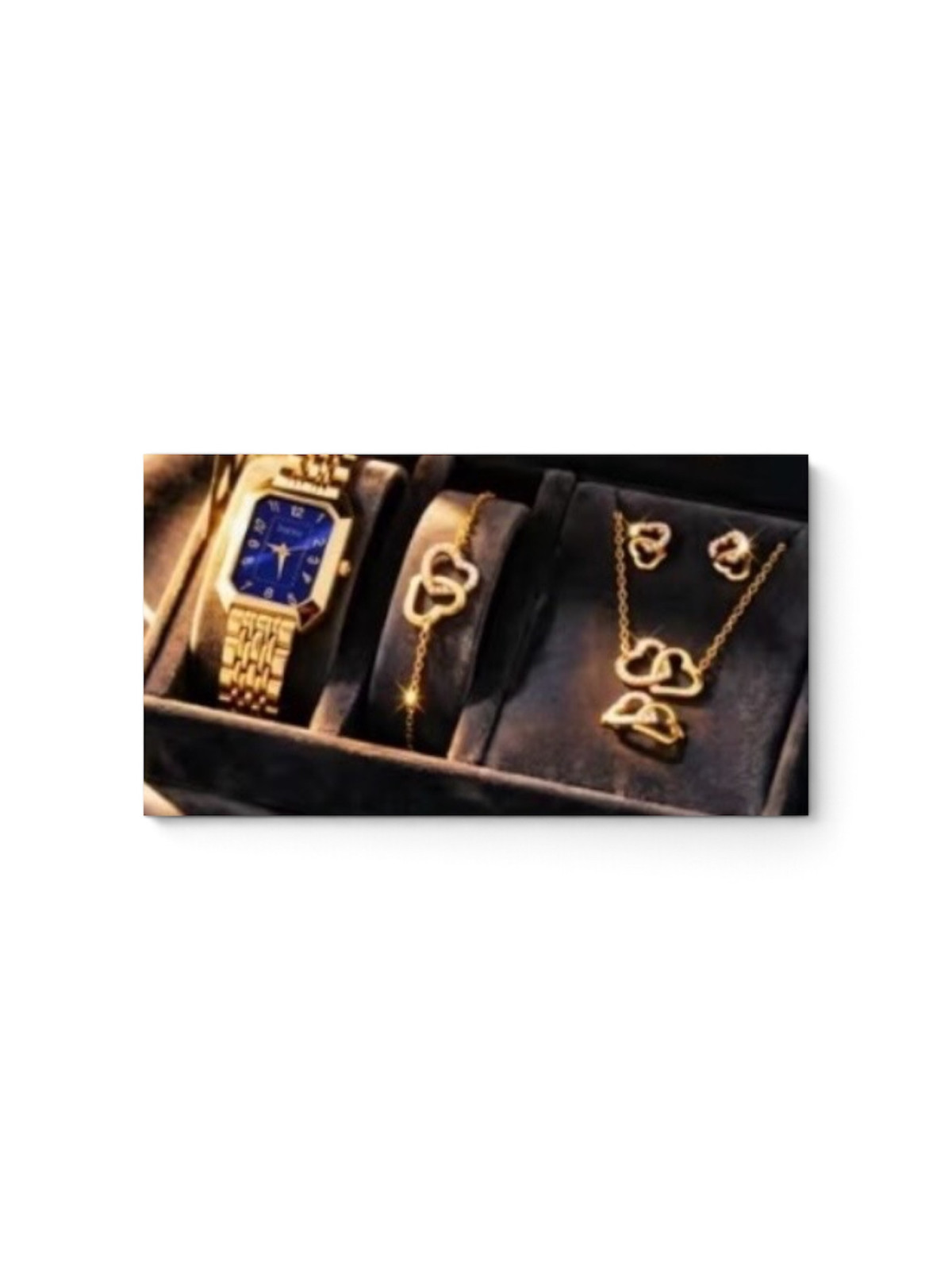 Ensemble bijoux/montre bleu