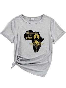 T-shirt gris graphique continent africain