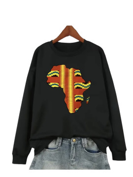 Pulls noir imprimer continent africain
