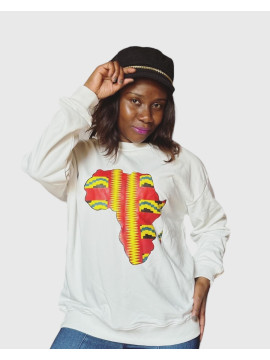 Pulls blanc imprimer continent africain