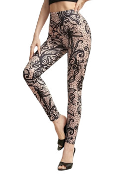 Legging moulante taille haute imprimer floral