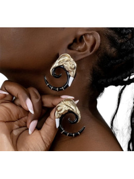 Boucles d'oreilles clou tête d'éléphant bohème vintage,