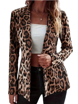 Veste blazer imprimé léopard