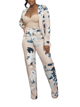 Ensemble deux pièces décontracté imprimer floral