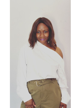 Chemise élégante,encolure asymétrique