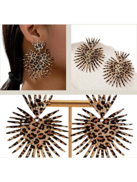 Boucles d’oreilles pendantes motifs léopard