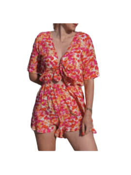 Ensemble combi une pièce imprimé fleuri