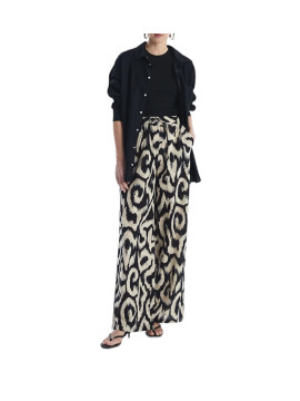 Pantalon large avec attache taille haute