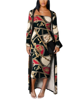 Robe ensemble ,imprimée vintage