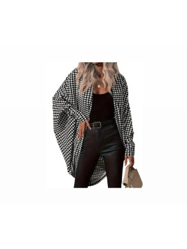 Veste Cardigan ouvert imprimer pied de poule