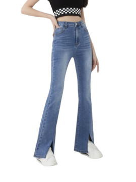 Jeans évasé taille haute fondue